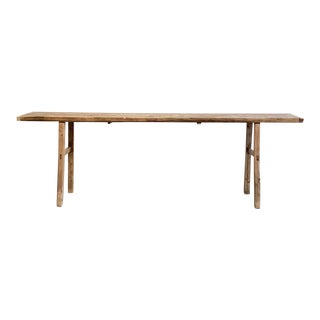 Vintage Elm Wood Console Table For Sale