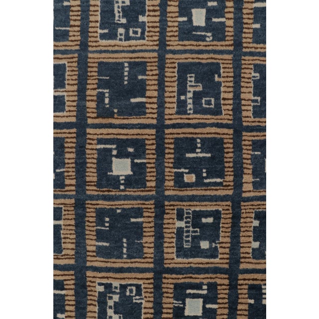 Contemporary Art Deco Style Geometric Blue Wool Rug by Rug & Kilim, India For Sale In New York - Image 6 of 10