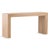 Simple solid natural light oak wood waterfall style console table. Each may vary slightly in exact coloring and wood...