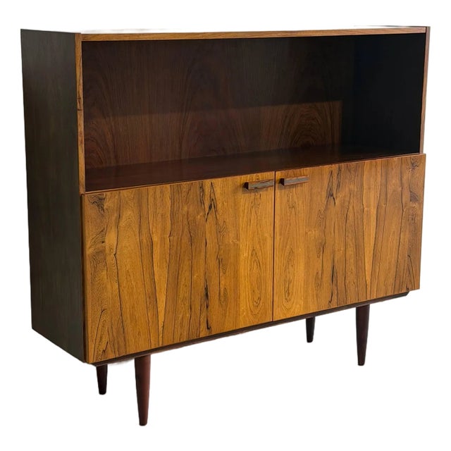 Rosewood Bookcase With Storage Doors Denmark Mid-Century Modern 1960s For Sale