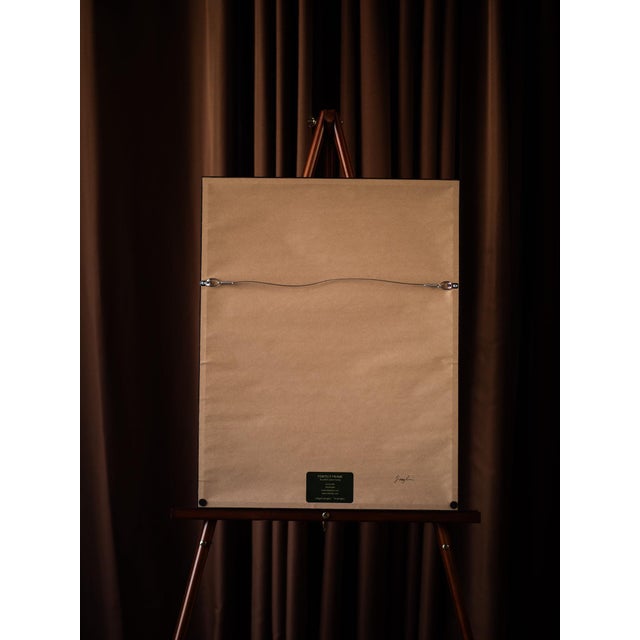 Baroque Brass Frame Hanging on Floral Wallpaper Framed Photography by Tommy Lei For Sale - Image 4 of 4