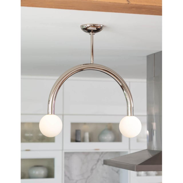 Traditional Regina Andrew Happy Steel Pendant, Small, Polished Nickel For Sale - Image 3 of 9