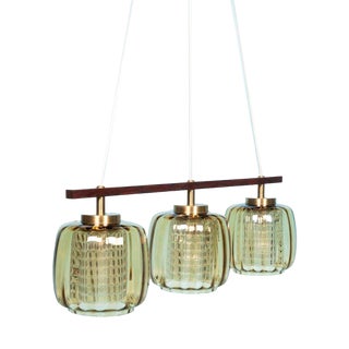 Vintage Amber Glass Hanging Lamp by Carl Fagerlund For Sale