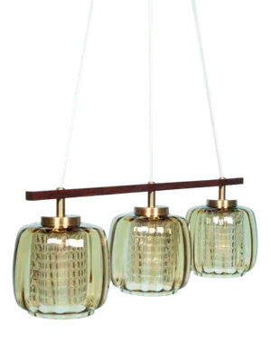 Vintage Amber Glass Hanging Lamp by Carl Fagerlund