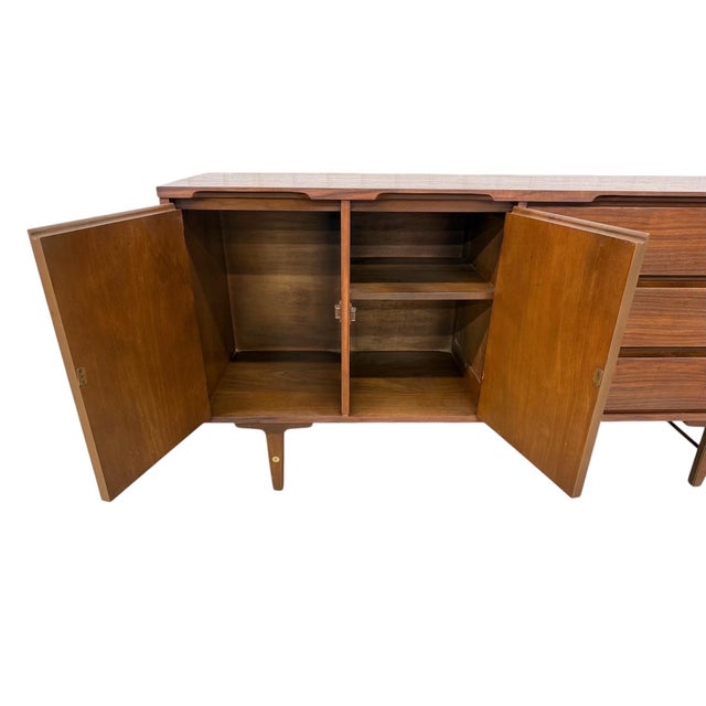 Wood Mid-Century Modern Stanley Walnut Sideboard For Sale - Image 7 of 10