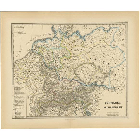 Engraved Map of Roman Frontiers, 1880 For Sale