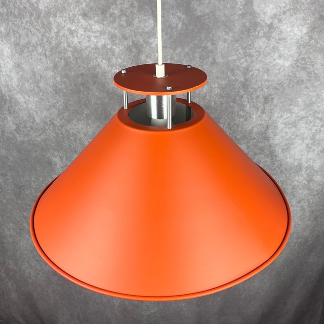Vintage Orange Hanging Lamps from Nordisk Solar, 1980s, Set of 2 For Sale - Image 6 of 11