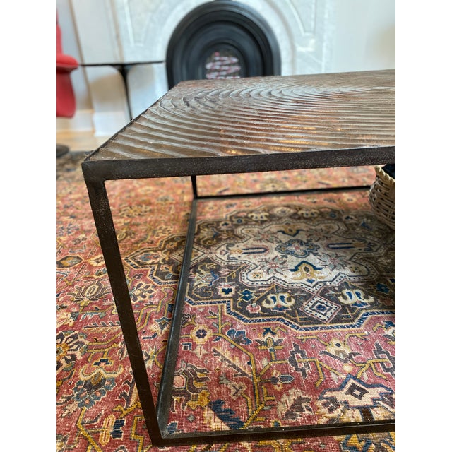 Anthropologie Nautilus Copper Iron Wood Coffee Table Chairish
