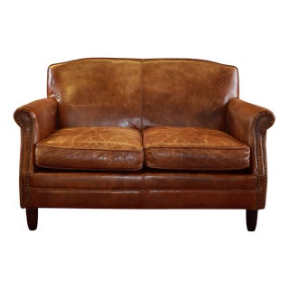 Small Gordon 2 Seater Sofa in Antique Whisky Cigar Leather from Coach House For Sale
