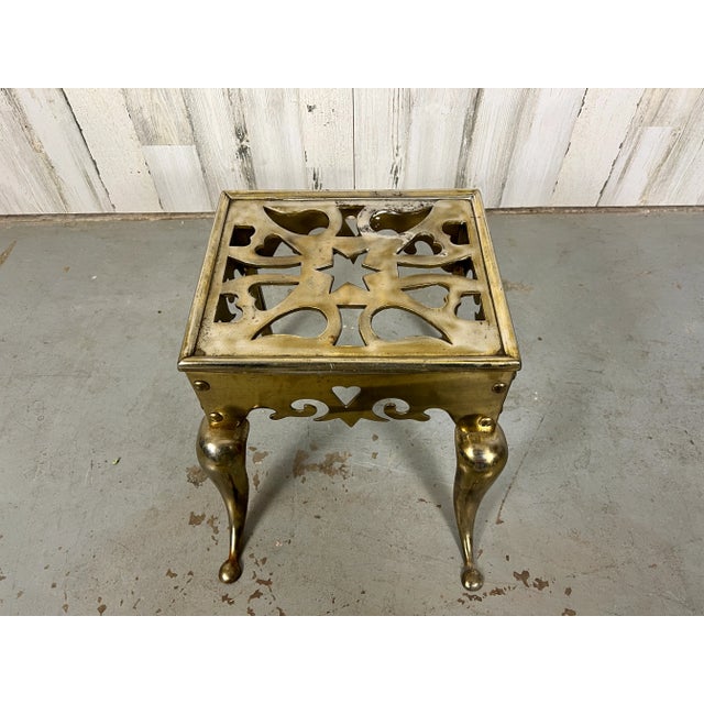 Antique Brass Fireplace Trivet / Footman For Sale In Dallas - Image 6 of 12