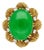 1950s Vintage 13.32 Carat Type a Jadeite Jade Gold Wire Floral Ring From France, Size 5.75 For Sale