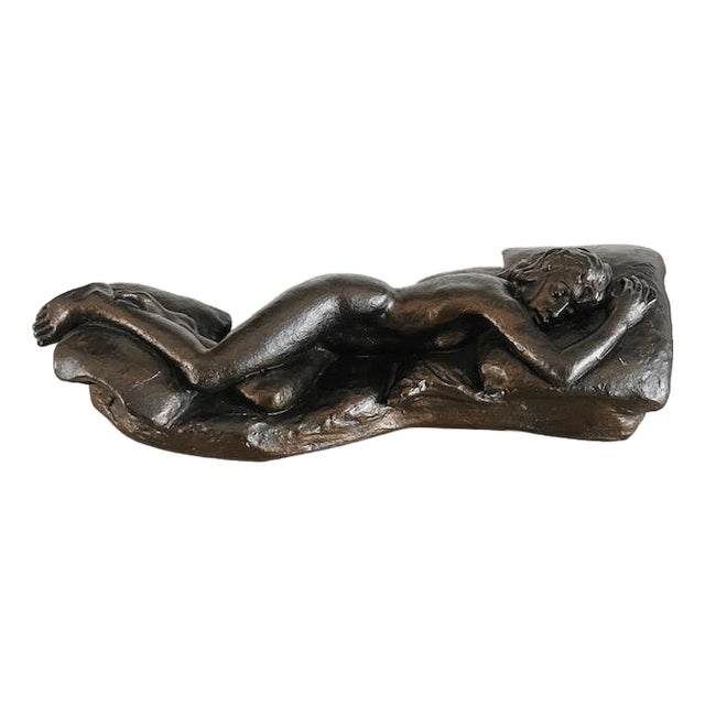 Vintage Female Nude Cold-Cast Bronze and Resin Sculpture by Peter Sedcole, 1960s For Sale