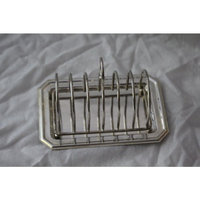 1950s Silver Toast Rack with Tray, 1950s For Sale - Image 5 of 17