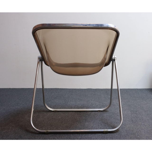 1970s Vintage Plona Folding Chair in Smoked Acrylic by Giancarlo Piretti for Castelli For Sale - Image 5 of 12