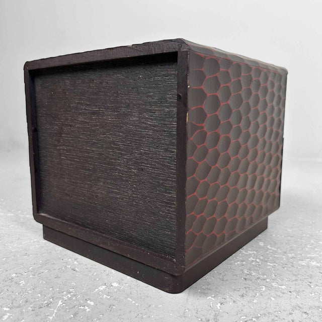 Maroon Kamakura Bori Haribako Bamboo Sewing Box, Japan, 1960s For Sale - Image 8 of 9