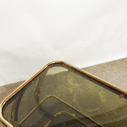 Brass and Smoked Glass Bar Cart attributed to Morex For Sale - Image 12 of 13