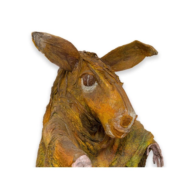 A one-of-a-kind whimsical papier-mâché sculpture depicting Nick Bottom from Shakespeare's "A Midsummer Night's Dream."...