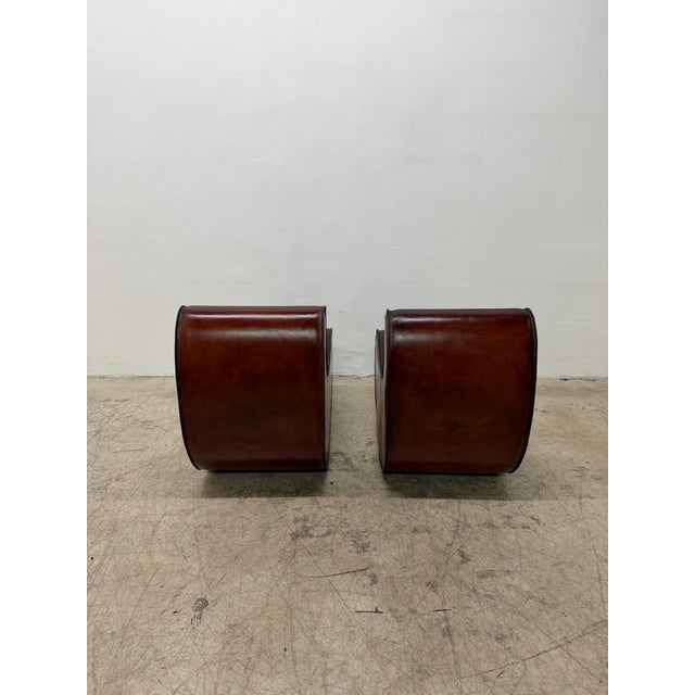 Kundalini Gregorio Spini "Sutra" Distressed Leather Lounge Chairs for Kundalini - A Pair For Sale - Image 4 of 18