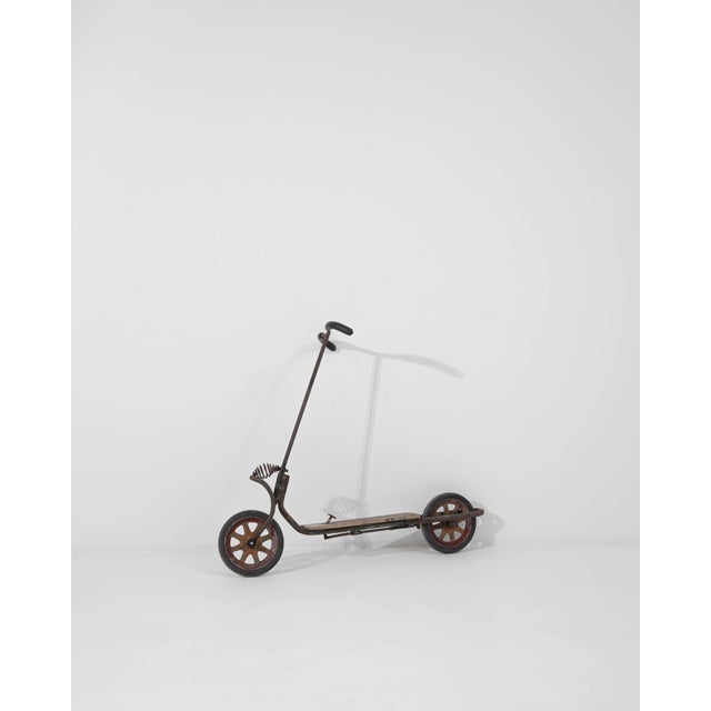 Black 20th Century Central European Metal and Wooden Scooter For Sale - Image 8 of 18