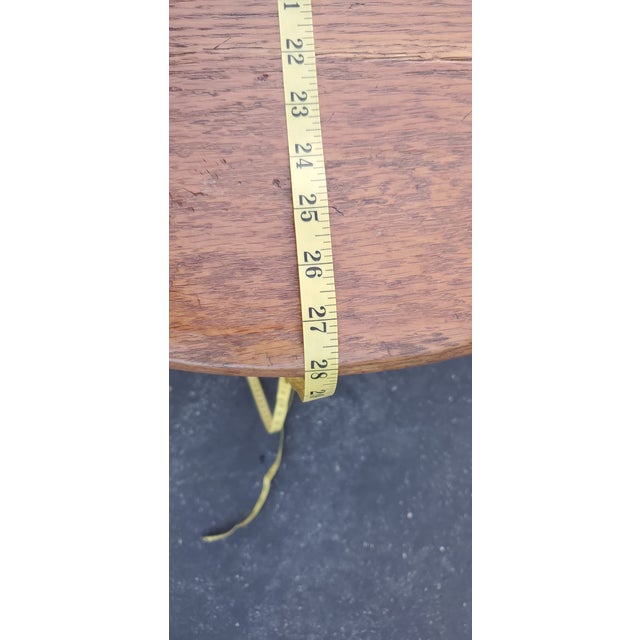 Chestnut 1960s Danish Modern Style Side Table 3 Legs Round Top For Sale - Image 8 of 10