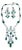 176ct Large Bead Emerald & 27 Ct Diamond Necklace & Earring Bridal Suite 18 Kt For Sale