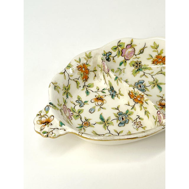 Japanese Vintage 1920's Hand-Painted Japanese Moriyama Mori-Machi Dish For Sale - Image 3 of 9