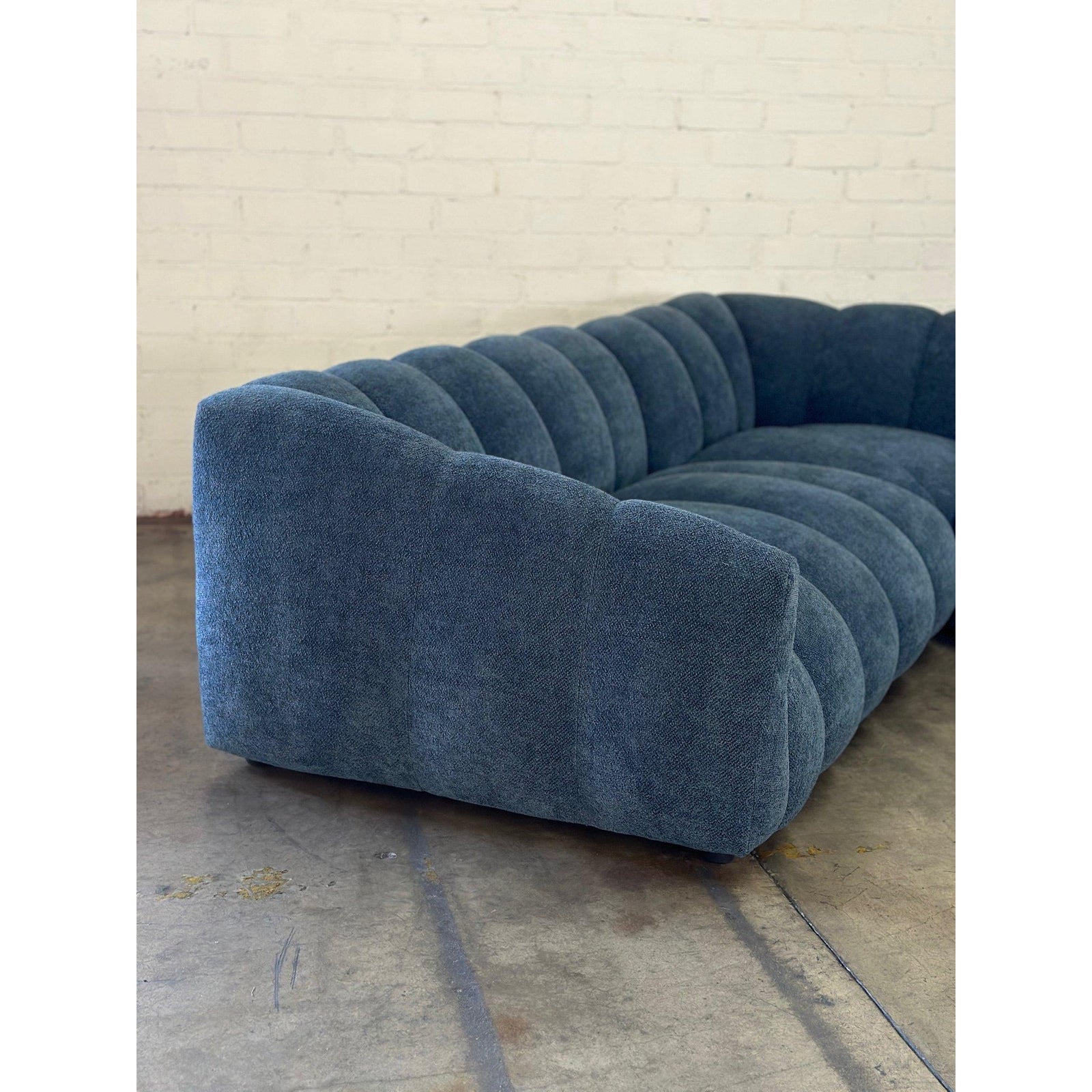 Low Profile Channel Sectional in Blue