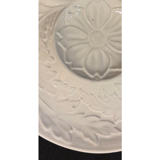 White Early 21st Century Majolica Style Artichoke Plates From Portugal - Set of Three For Sale - Image 8 of 8