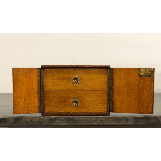 Late 20th Century 20th Century Campaign Oak Letter Box For Sale - Image 5 of 11