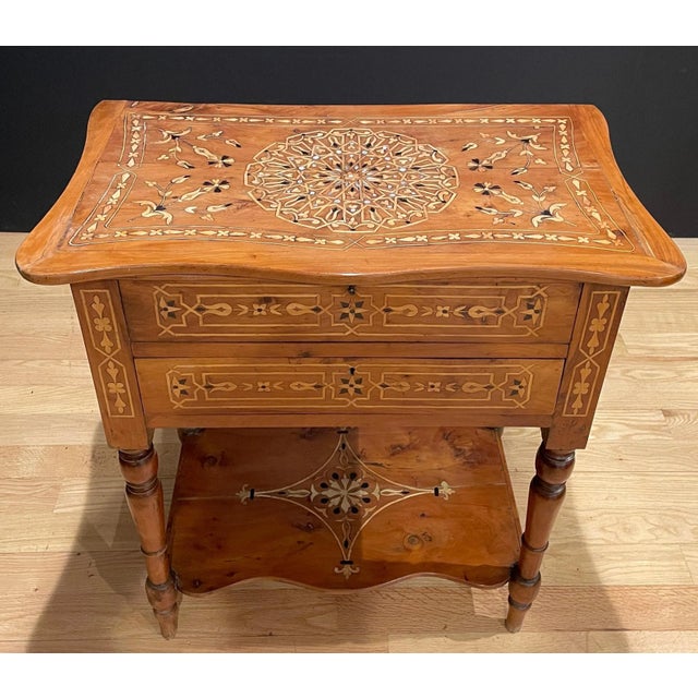 French 19th Century French Marquetry Side Table For Sale - Image 3 of 10