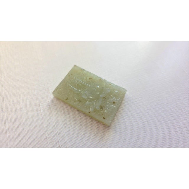 Late 19th Century Antique Hetian Jade Lotus Pendant Amulet, Qing Dynasty, Circa 1880 For Sale - Image 5 of 11