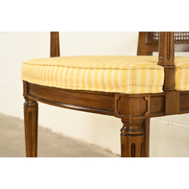 Henredon French Regency Louis XVI Carved Walnut Cane Back Dining Chairs, Set of Six For Sale - Image 10 of 16