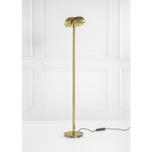 Mid-Century Modern Vintage Floor Lamp in Brass and Bronze with Double Tilting Light by Lumi Milano, 1960s For Sale - Image 3 of 7