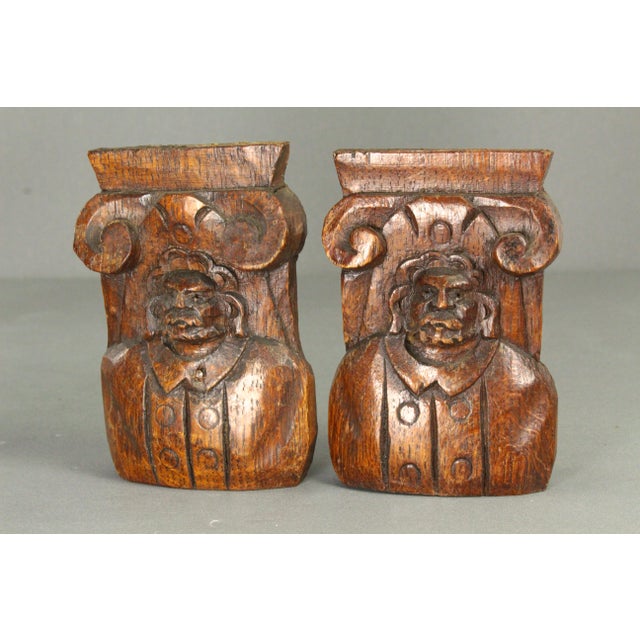 An impressive pair of small carved panels from the late Gothic period Masterly done by hand in high relief with very good...