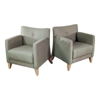 Brayton International Art Deco Style Armchairs - a Pair For Sale