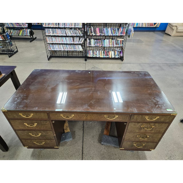 Wood Kittenger Faux Companion Rosewood Desk For Sale - Image 7 of 9