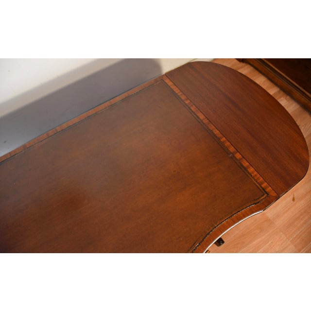 1930s English Regency Style Mahogany Lyre Base Drop-Leaf Sofa Table For Sale - Image 4 of 18