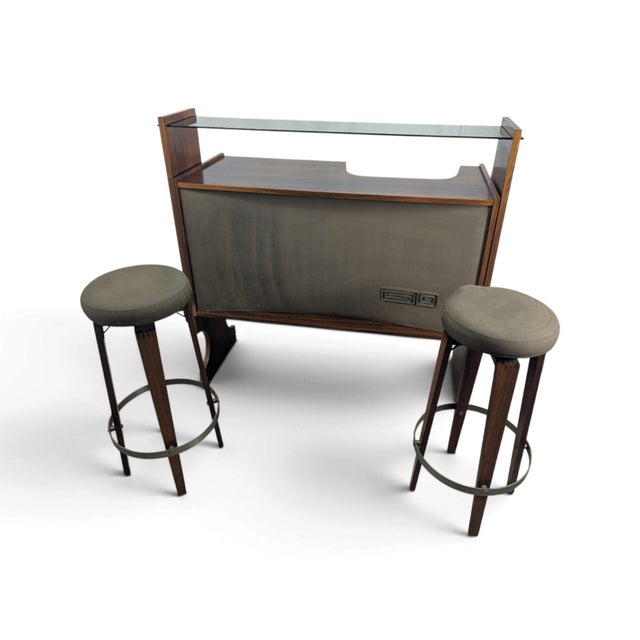 Vintage Mobile Bar in Teak, 1960s, Set of 4 For Sale - Image 3 of 18