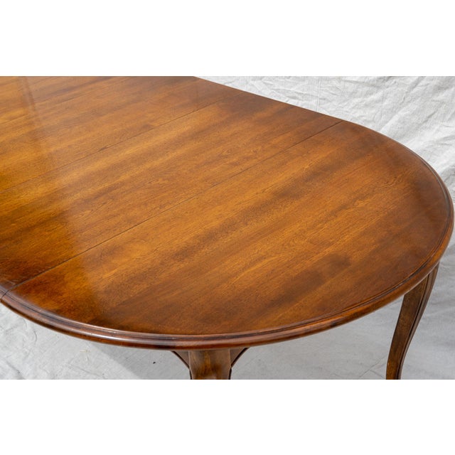 1990s Ethan Allen Country French Round Dining Room Table with Two