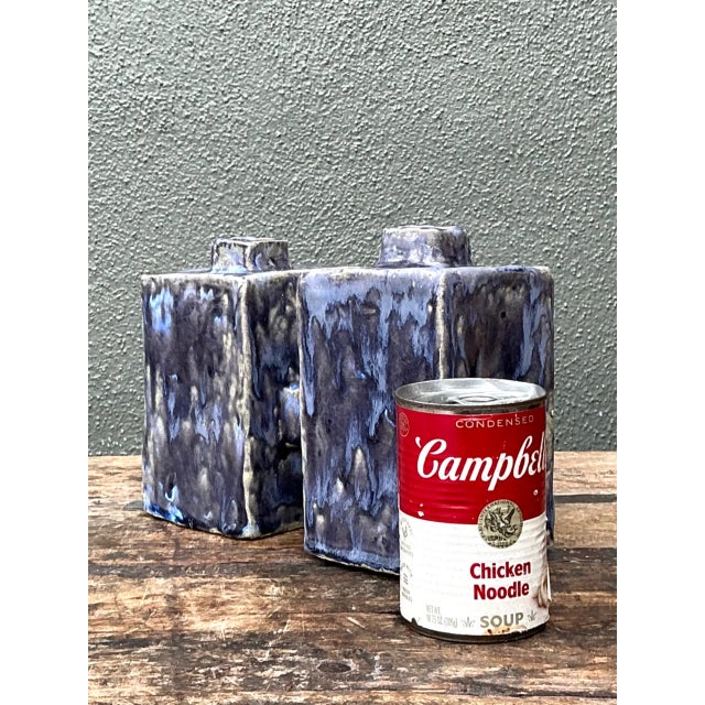 Vintage Dual Cubic Ceramic Vase For Sale In West Palm - Image 6 of 12