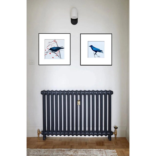 "Raven on a Branch" Contemporary Original Expressionist Watercolor Painting by Shabs Beigh For Sale - Image 4 of 4