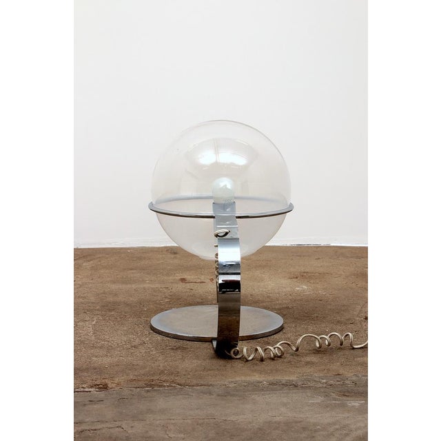Italian Table Lamp in Chrome with Glass, 1960s For Sale - Image 14 of 16