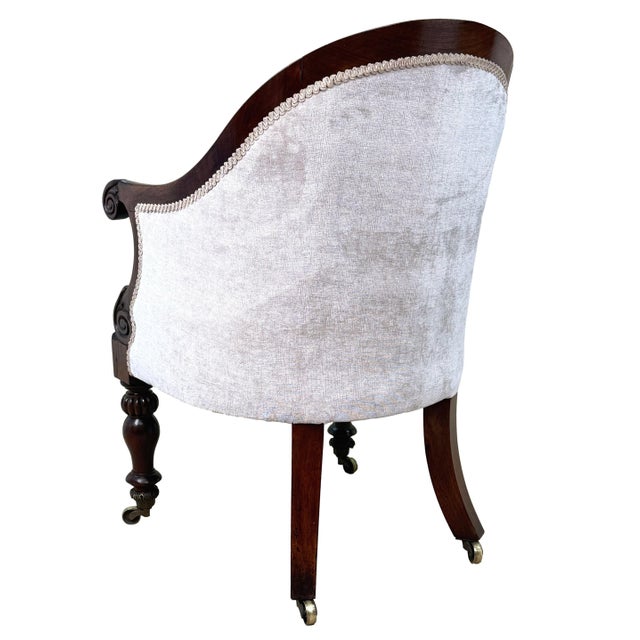 19th Century English Regency Rosewood Tub Library Armchair For Sale - Image 10 of 15
