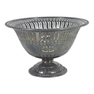 Antique Barker-Ellis Silver Plated Pedestal Sugar Basket Bowl Small Trinket Dish Catchall Candy Dish For Sale