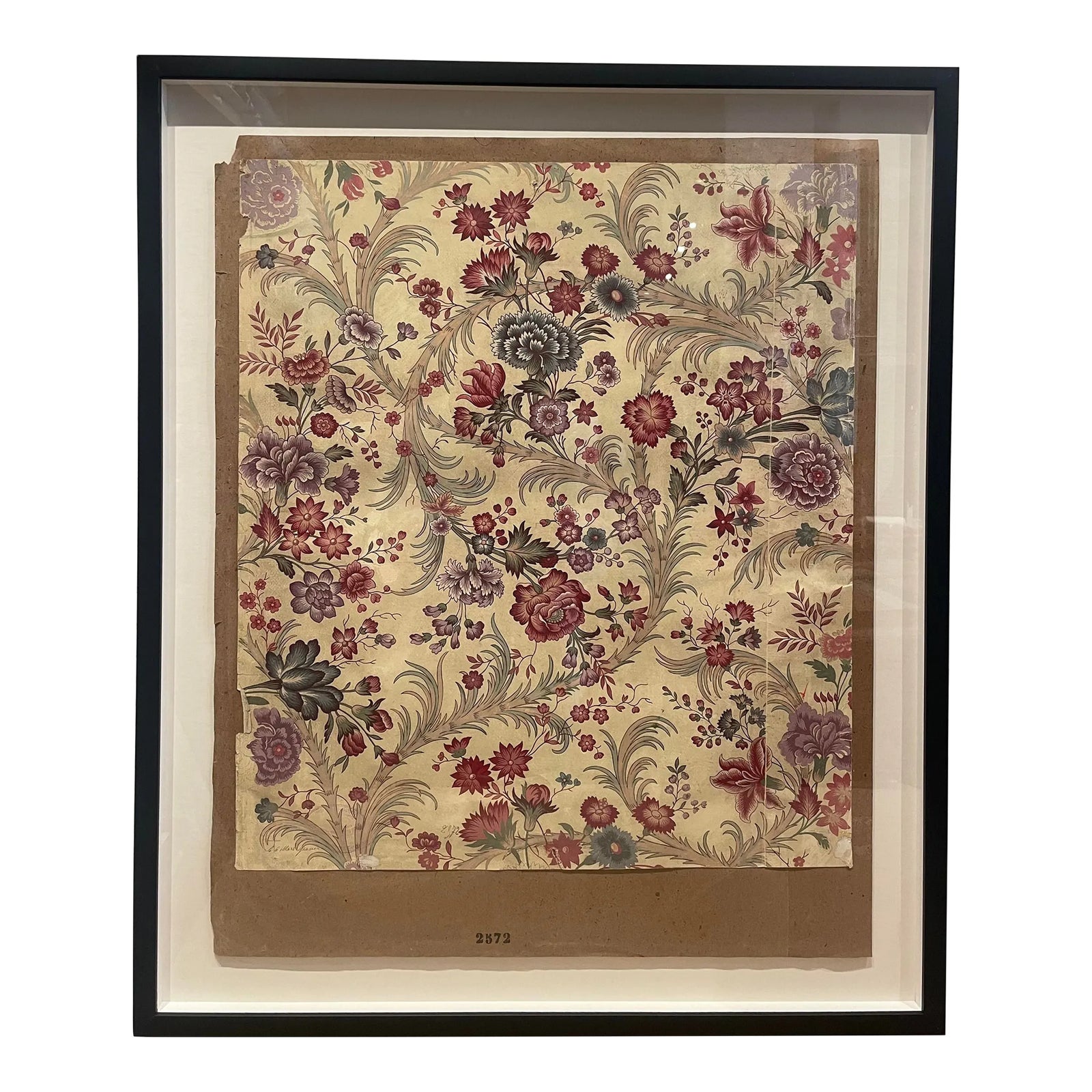 Antique French Hand Painted Floral Art Strike-Off | Chairish