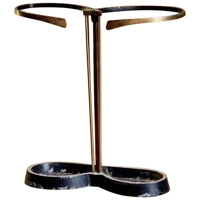 Sculptural Modernist Umbrella Stand in Brass, 1950s For Sale - Image 6 of 6
