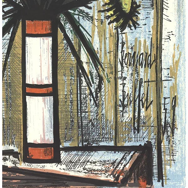Artist: Bernard Buffet Title: Sunflowers Year: 1975 Signed: No Medium: Serigraph Paper Size: 33.75 x 25.75 inches ( 85.725...