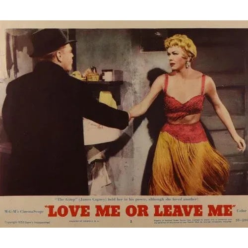 Love Me or Leave Me, USA 1955, Director: Charles Vidor, Cast: Cameron Mitchell, Doris Day. The lobby cards would have been...
