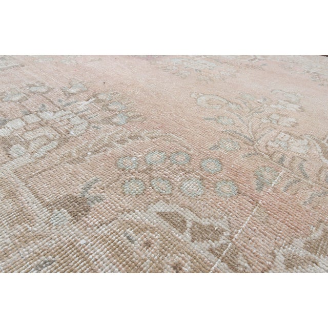 Orange 1970s Vintage Persian Handmade Wool Cotton Orange Area Rug For Sale - Image 8 of 11