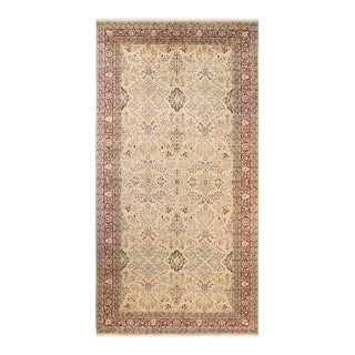 Mogul, One-of-a-Kind Hand-Knotted Runner Rug - Ivory, 8' 2" x 16' 1" For Sale